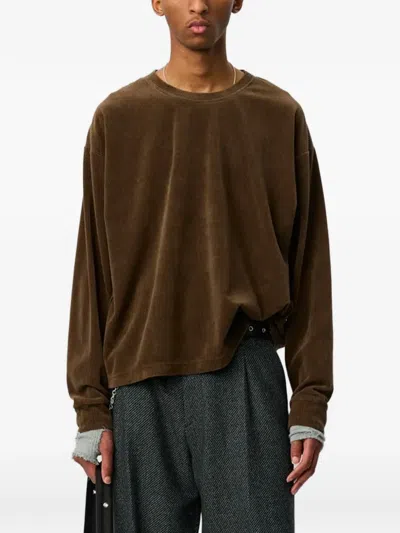 Mfpen Relaxed Ribbed T-shirt In Brown