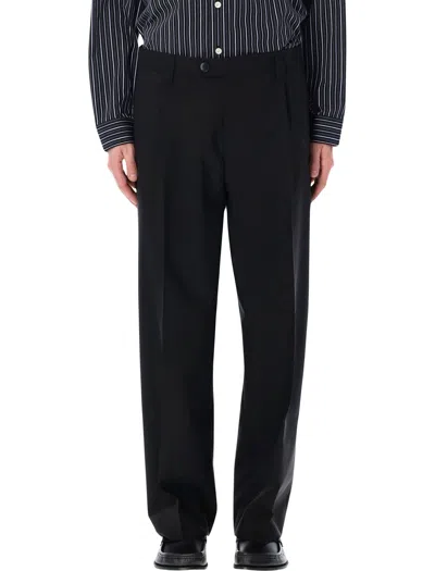 Mfpen Service Tropical Wool Wide Trousers In Black