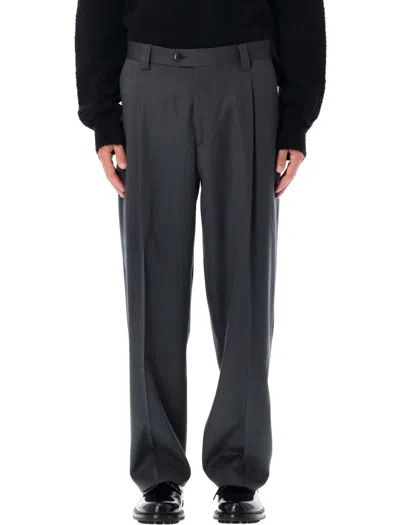 Mfpen Classic Wool Trousers Dark Grey In Black