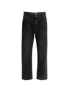 Mfpen Stonewashed Straight-cut Jeans In Black