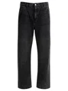 Mfpen Stonewashed Straight-cut Jeans In Black