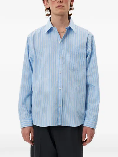 Mfpen Striped-pattern Shirt In Blue