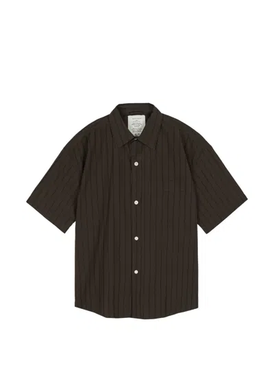 Mfpen Striped Pocket Shirt In Brown