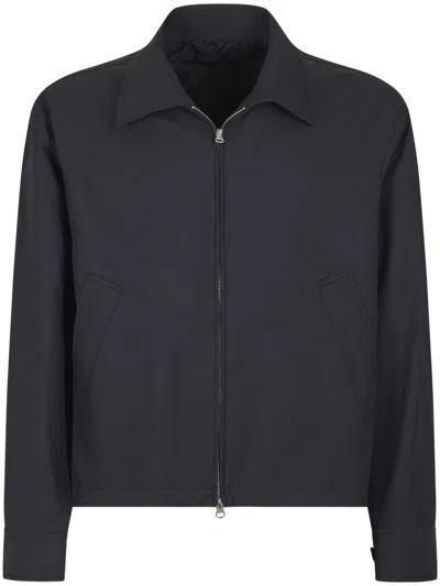 Mfpen Structured Mail Jacket With Front Button Closure In Blue