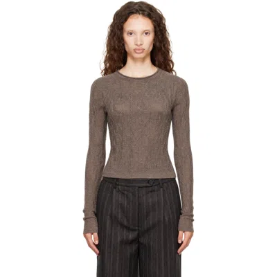 Mfpen Taupe Bateau Jumper Sweater In Harvest Cable