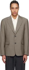 Mfpen Taupe Single Breasted Blazer In Taupe Wool