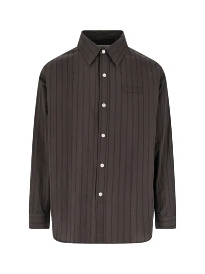 Mfpen Triple-stripe 100% Cotton Shirt In Brown