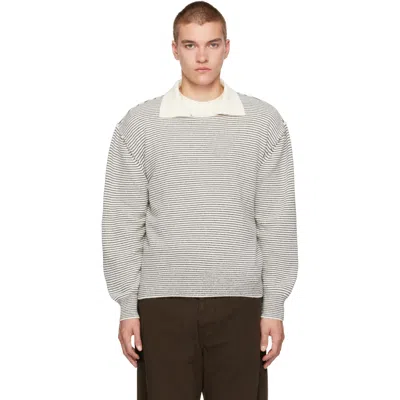 Mfpen White & Black Charming Polo In Marina Stripe