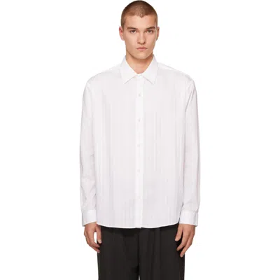 Mfpen White Auditorium Shirt In Fancy Stripe