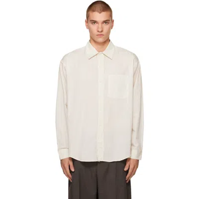 Mfpen White Executive Shirt In Elegant Stripe