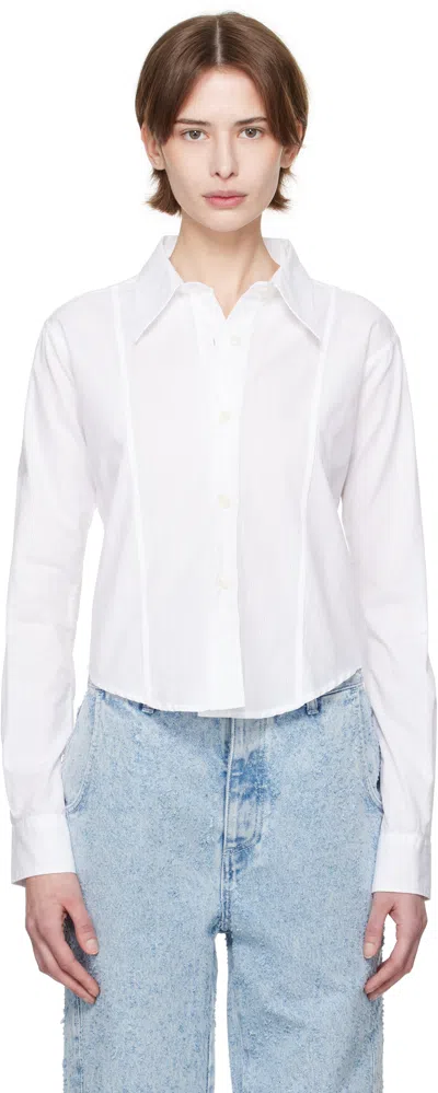 Mfpen White Readers Shirt In Sheer Check