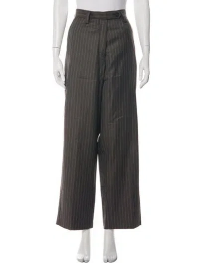Pre-owned Mfpen Wool Wide Leg Pants In Green