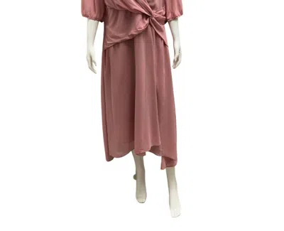 Mg Clothing V-neck Chiffon Midi Dress In Pink