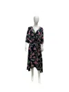 Mg Clothing Women's Floral Wrap Midi Dress With Tie Waist In Purple