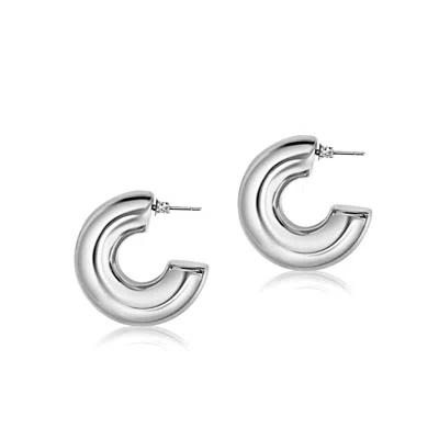 Mg Jewelry Women's Bold Silver Hoop Earrings