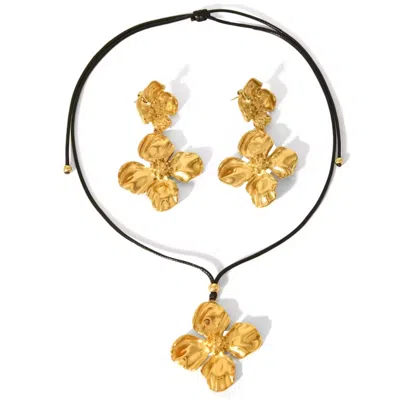 Mg Jewelry Women's Gold / Black Marigold Waterproof Jewelry Set In Multi