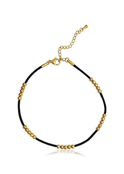 Mg Jewelry Women's Gold / Black Vela Waterproof Anklet In Multi
