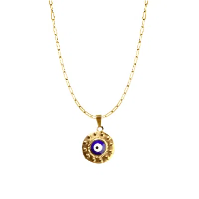 Mg Jewelry Women's Gold Celestial Coin Waterproof Pendant