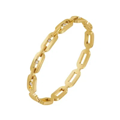 Mg Jewelry Women's Gold Chained Up Bangle