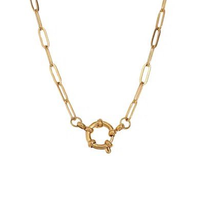 Mg Jewelry Women's Gold Classico Spring Clasp Paperclip Chain Necklace
