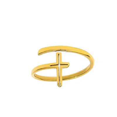 Mg Jewelry Women's Gold Cross Wrap Waterproof Ring