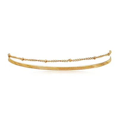 Mg Jewelry Women's Gold Double Layer Waterproof Anklets