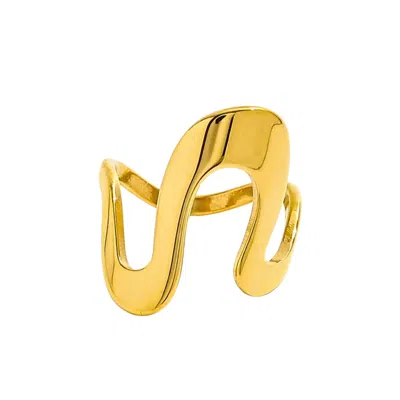 Mg Jewelry Women's Gold Eccentric Wave Ring