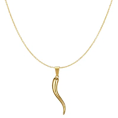 Mg Jewelry Women's Gold Italian Horn Necklace