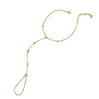 Mg Jewelry Women's Gold Lotus Hand Chain Bracelet