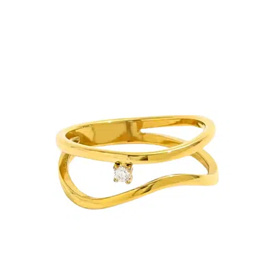 Mg Jewelry Women's Gold Luna Wave Ring
