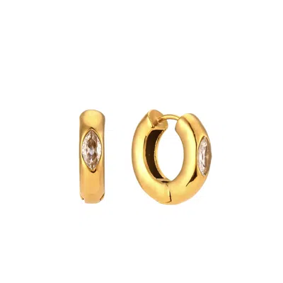 Mg Jewelry Women's Gold Lunexa Waterproof Hoop Earrings