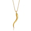 Mg Jewelry Women's Gold Mega Lucky Italian Horn Necklace In Gold