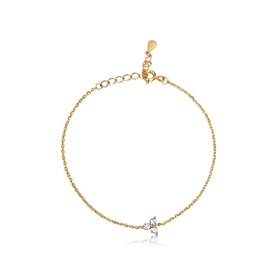 Mg Jewelry Women's Gold Mini Lotus Charm Waterproof Bracelet