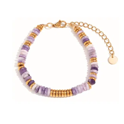 Mg Jewelry Women's Gold / Purple Calabria Waterproof Bracelet In Multi