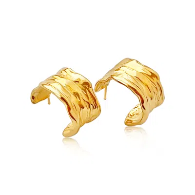 Mg Jewelry Women's Gold Retro Chunky Hoop  Earrings