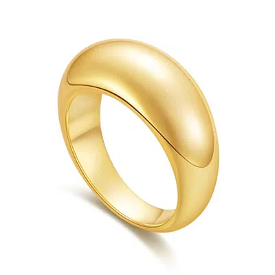 Mg Jewelry Women's Gold Slim Dome Waterproof Ring