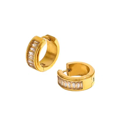 Mg Jewelry Women's Gold Stella Baguette Hoops