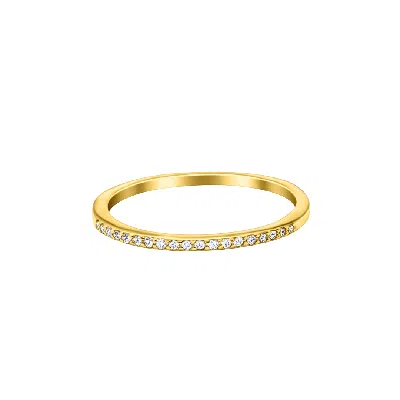 Mg Jewelry Women's Gold Thin Waterproof Pave Ring