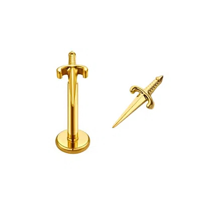 Mg Jewelry Women's Gold Waterproof Dagger Flat Back Earrings