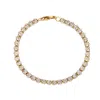 Mg Jewelry Women's Gold / White Evani Oval Tennis Waterproof Bracelet In Multi