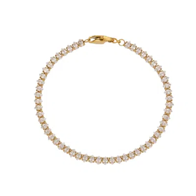 Mg Jewelry Women's Gold / White Marquise Petite Tennis Bracelet In Multi