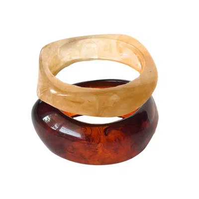 Mg Jewelry Women's Neutrals / Brown Caffè Resin Set