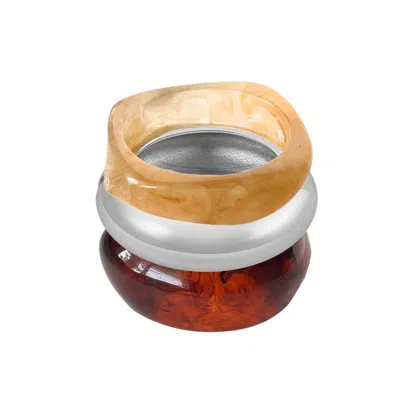 Mg Jewelry Women's Neutrals / Silver Trinità Bangle Set