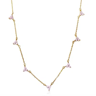 Mg Jewelry Women's Pink / Purple Pink Mini Lotus Charm Necklace