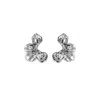 Mg Jewelry Women's Silver Moon Bloom Stud Earrings