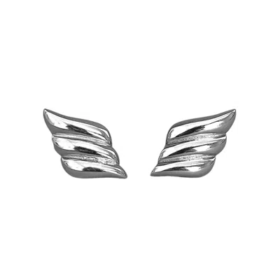Mg Jewelry Women's Silver Sleek Seraph Waterproof Earrings