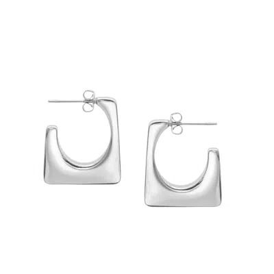 Mg Jewelry Women's Squared Off Earrings - Silver