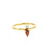 Mg Jewelry Women's White / Red / Gold Ruby Stone Waterproof Ring In Multi