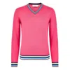 Mg Rivers Men's Pink / Purple Extrafine Merino The V Fuchsia Pink In Pink/purple