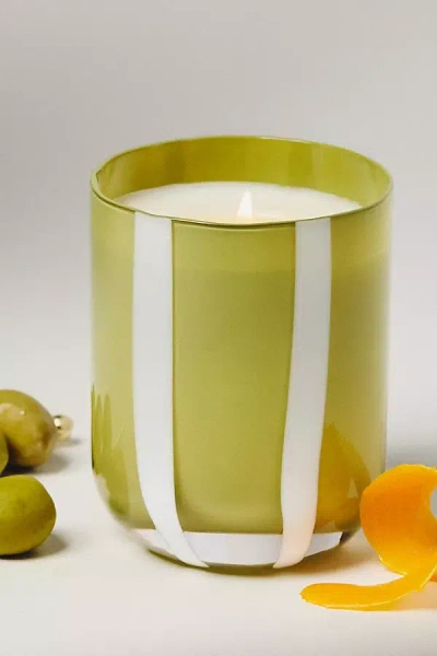 Mægen Atina Gourmand Fresh Olive & Lemon Glass Candle In Green